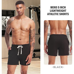 cotton soft fleece <b>shorts</b> <b>men</b> casual <b>lounge</b> elastic waist lightweight comfort apparel - Product Image 5