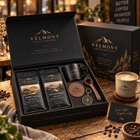 Coffret cadeau de café AT PACK avec sacs de café personnalisés, tasse, porte-clés, aimant de réfrigérateur et emballage haut de gamme pour les torréfacteurs