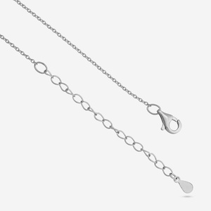 Collier en argent 92,5 plaqué or rose 14 carats, platine et rhodium, orné de diamants, zircon, perle d'eau douce et motif végétal géométrique - Product Image 5