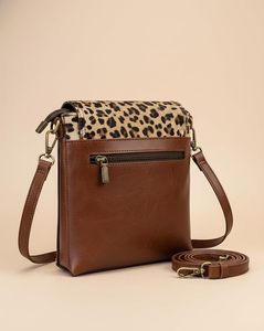 BOLSO DE HOMBRO CON ESTAMPADO DE LEOPARDO Bolso de hombro de gamuza sintética con estampado de leopardo y correa ajustable, bolso cruzado de moda para mujer - Product Image 6