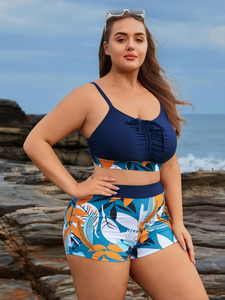 <span class=keywords><strong>Maillot</strong></span> <span class=keywords><strong>de</strong></span> <span class=keywords><strong>bain</strong></span> sexy pour femmes, <span class=keywords><strong>boxer</strong></span> fendu <span class=keywords><strong>taille</strong></span> <span class=keywords><strong>haute</strong></span>, ensemble 2 pièces imprimé tendance pour femmes, disponible en 4XL 3XL avec logo sur le devant - Product Image 5