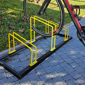 Support de vélo extérieur en acier Triple Eco 112 x 40 cm pour 4 vélos de route, conception à barre de stationnement - Product Image 4