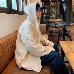 เสื้อสเวตเตอร์คาร์ดิแกนซับในทรงหลวมมีฮู้ดสีพื้นสไตล์ลำลองอินเทรนด์เกาหลีฤดูใบไม้ร่วงฤดูหนาว - Product Image 3