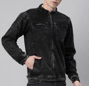 Souper Vente En Gros Prix Denim Vestes Pour Hommes Fournisseurs Élégant 2024 Nouveau Design Personnalisé Hommes Zip Up Denim Jeans Veste - Product Image 3