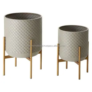 Soporte nórdico de hierro forjado para plantas, maceta pequeña dorada, sencilla, creativa, para decoración de interiores y bodas, soporte para macetas