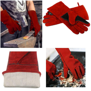 Gants de sécurité en cuir de chèvre les plus vendus, style à pouce replié, robustes, pour le soudage TIG industriel, pour soudeurs - Product Image 5