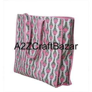 Sacs fourre-tout à bandoulière matelassés en coton 100 % pur faits à la main pour femmes, sacs faciles à transporter, sacs messager, sacs de shopping - Product Image 4