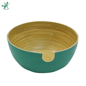 圆漆竹碗/工艺品盘绕竹碗/厨具装饰水果碗