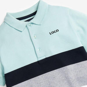100% coton enfants été Polo t-shirt nouveau personnalisable couleur unie bloc impression séchage rapide en gros manches courtes pour garçons - Product Image 3