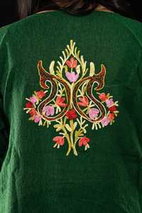 งานแต่งงาน Kaftan Maxi สําหรับผู้หญิงเย็บปักถักร้อยสามในสี่แขนยาวชั้น Boho ขนาดบวก Kaftan - Product Image 3