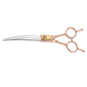 Ciseaux de toilettage pour animaux de compagnie en acier inoxydable incurvés de 7 pouces, de luxe, avec poignées confortables, sûrs, précis, faciles à utiliser et réutilisables, vente en gros - Product Image 1