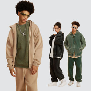 Haute qualité Vintage faire vieux OEM Logo personnalisé unisexe coton éponge français hommes vierge plaine lavé à l'acide pull à capuche à capuche - Product Image 1