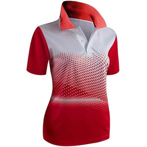 Top Trending superventas Blanco/rojo Polo camisetas para mujer Casual al aire libre moda personalizada Logo Polo camisetas para la venta - Product Image 5