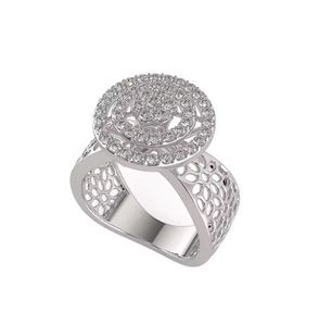 Anillo solitario de oro blanco con diamantes reales de moda de alta resistencia, excelente precio, hermoso diseño con joyería de moda al mejor precio - Product Image 1