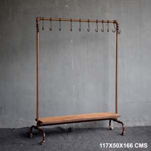 Porte-manteau industriel moderne en fer pour salon, mobilier de maison, avec matériaux en acier, métal et plastique - Product Image 6