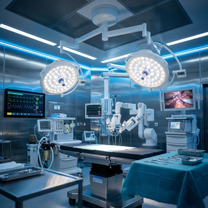 Lampe chirurgicale LED à double tête 160000 Lux avec 700/700 perles LED <span class=keywords><strong>Cree</strong></span>, lampe de bloc opératoire sans ombre avec modes RGB et laparoscope - Product Image 4