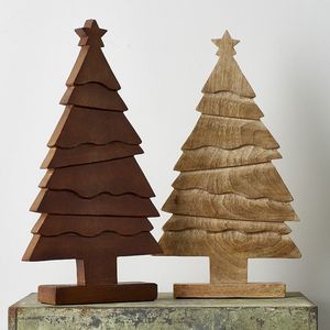 Ornement de sapin de Noël en bois pour la maison, le bureau et l'hôtel, style festif, figurine décorative et jouet - Product Image 1