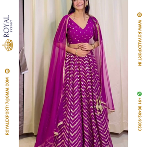 Nuevo diseñador Faux Georgette con hilo y secuencia Work Lehenga Choli Collection - Product Image 1