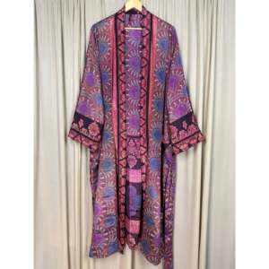Recycled Silk Sari Women's Boho Chic Vintage <b>Beach</b> Cover Dress <b>Robe</b> for Resort Wear Gypsy House Kimono for Lounge Swimsuit Up's - Product Image 5