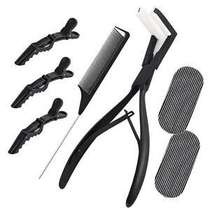 Professional Hair Extension Pliers Set with Hook Tip Comb Clips and Non Slip Handle for Micro <b>Ring</b> Link Bead Removal - Product Image 1