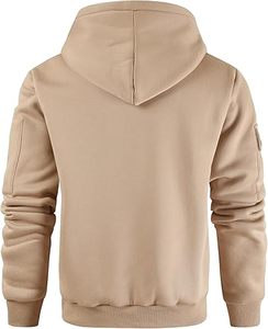 Hot Selling Custom Logo Embroidered Cotton <b>Blended</b> Half Zip Hoodie Oversized Zip-Up Hooded Drop Shoulder Heavyweight Fleece - Product Image 6