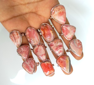 Wholesale Fine Quality 925 Sterling Silver Rhodochrosite Bezel <b>Rings</b> Bulk Engagement Jewelry with <b>Brass</b> As Main Material - Product Image 2