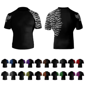 High Quality Men's Short Sleeve <b>Rashguard</b> Swimming Tops Manufacturer's Beach Swear Anti-UV Tops - Product Image 5