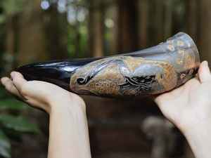 Cuerno vikingo para beber de alta calidad, nuevo diseño sostenible, cuerno de cerveza pulido para fiestas navideñas, náutico - Product Image 4