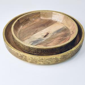 Style arabe en bois et métal chocolat et Dessert plateau de service bol 100% sans danger pour les aliments nouveau Design pour Diwali Occasions prix de gros - Product Image 1