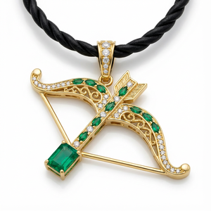 Collar con Colgante de Diamante en Forma de Arco y Flecha Moderno |   Joyería Minimalista de Flecha Chapada en Oro |   Marca Privada para Mujeres, OEM - Product Image 3