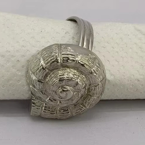 Handmade <b>Indian</b> Brass Napkin <b>Ring</b> with Silver Plating Unique Design Napkin Holder for Birthday & Wedding Stocked Gift - Product Image 1