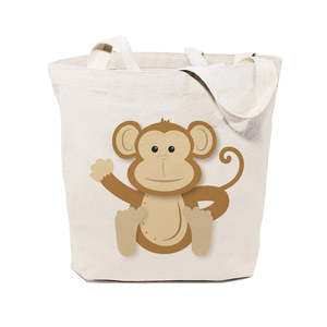 Women's Monkey Cotton Canvas Tote Bag - Product Image 1