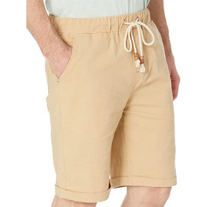 Pantalones cortos de lona de cintura media de calidad superior para hombre, pantalones cortos informales de punto sólido con cierre de cordón, estampado personalizado, XXS de moda, teñido liso - Product Image 4