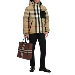 Chaqueta de burbujas acolchada de poliéster personalizada para hombre, con capucha, cálida, talla grande, informal, con cremallera y bolsillos delanteros, tejida y teñida, para invierno, venta al por mayor - Product Image 5