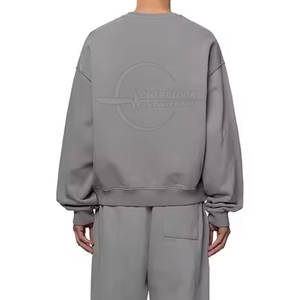 Trajes de chándal de algodón 100% personalizados para adultos Patrón sólido Ropa de invierno de talla grande con logotipo personalizado y lingote de color - Product Image 5