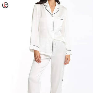 Femmes couleur unie décontracté été pyjamas Stretch vêtements de nuit respirant 100% coton séchage rapide manches longues vêtements de nuit confortables - Product Image 2