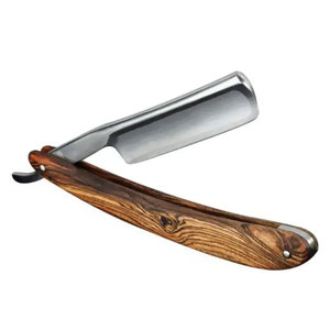 Nueva maquinilla de afeitar profesional para peluquero, cuchillas súper afiladas de un solo lado, maquinillas de afeitar para hombres con mango de madera - Product Image 1