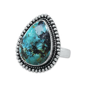 เงินแท้ 925 คุณภาพดี ประดับด้วยพลอยคริสโซคอลล่าทรงลูกแพร์ ดีไซน์สวยงามแบบโบฮีเมียน เหมาะสำหรับงานแต่งงานและงานปาร์ตี้ - Product Image 1