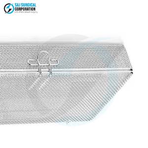 Fine Wire <b>Mesh</b> <b>Basket</b> with Lid Manual Precision Stainless Steel for Hospitals Labs and Surgical Instrument Use - Product Image 6