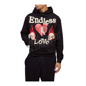 OEM Custom Men's 100% Cotton 500gsm Pullover Sweatshirt Oversized Hoodie Embroidered for Puff <b>Print</b> Logo Plus Size Unisex for - Product Image 1