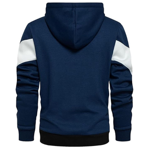 Sweat-shirt coupe ajustée pour hommes automne couleur bloc 100% Polyester poche kangourou à capuche manches longues fermeture éclair impression numérique polaire - Product Image 6