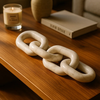 Meilleure Vente : Ornement Décoratif en Pierre de Luxe Fait Main, Style Nordique Moderne, Chaîne de Maillons en Marbre Amovible, Écologique et Recyclable