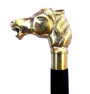 Bastón Plegable de Madera Hecho a Mano de 36 Pulgadas con Mango de Cabeza de Caballo de Latón Único, Elegante Bastón de Estilo Vintage para Hombre - Product Image 1