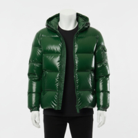 Blouson d'hiver personnalisé pour homme avec capuche, en toile, col montant, broderie de lettres, logo frontal, rembourrage en coton de haute qualité