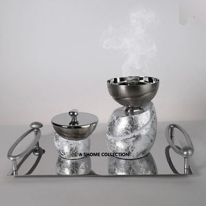 Último patrón llegada Metal chapado en oro brillante diseño único hogar Aroma quemador de incienso MESA CENTRO DE MESA Y uso religioso - Product Image 5