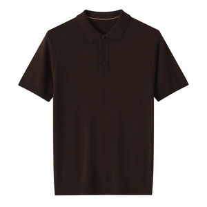 Polo para hombre, camiseta de manga corta de algodón 100% con cuello fino, Primavera/Verano, informal de negocios, ajuste Extragrande - Product Image 5