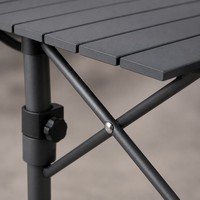 Table pliante de camping de 95 cm, en acier au carbone robuste, résistante à la rouille, portable et légère, pour la plage