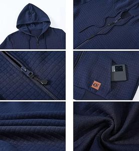 Sudadera ligera personalizada para hombre, chaqueta con estampado de abullonado, sudadera informal elegante con cremallera para una cómoda ropa de invierno - Product Image 3