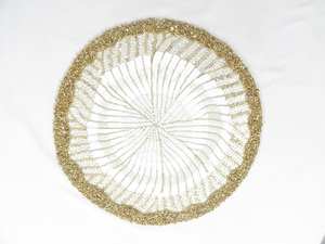 Ensemble de napperon perlé fait à la main-napperon opulent chargeur perlé - Product Image 2