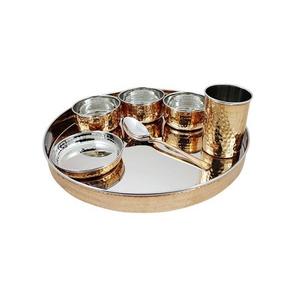 Conjunto thali de acero inoxidable de primera calidad, conjunto thali de tamaño personalizado de forma redonda para uso en restaurante de hotel en casa - Product Image 6